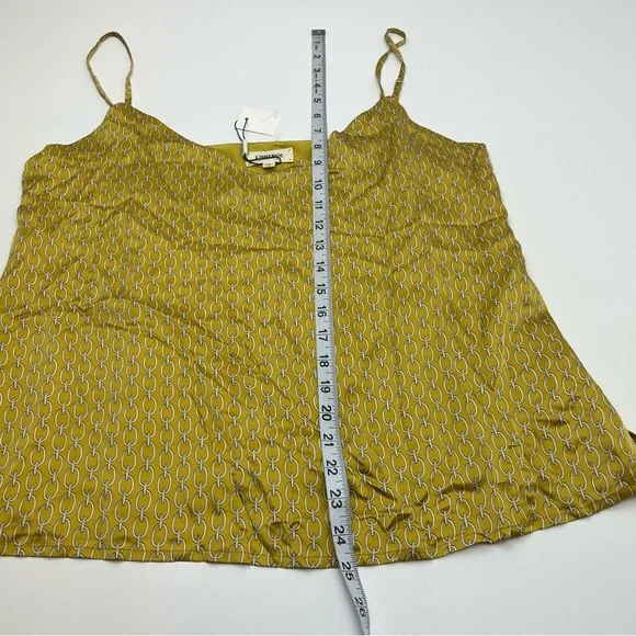 L'AGENCE Jane‎ Chain Print 100% Silk Camisole Goldchamp Womens Tank Large NEW